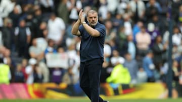 Ange acknowledges the fans after the win against Everton 