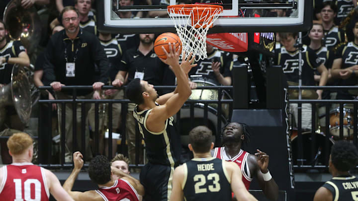 Purdue Boilermakers forward Trey Kaufman-Renn (4) shoots the ball 