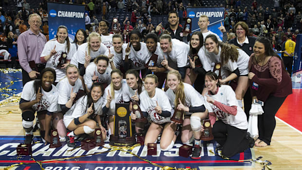 Stanford volleyball wins the national championship against Texas on December 17, 2016 in Columbus, Ohio. 