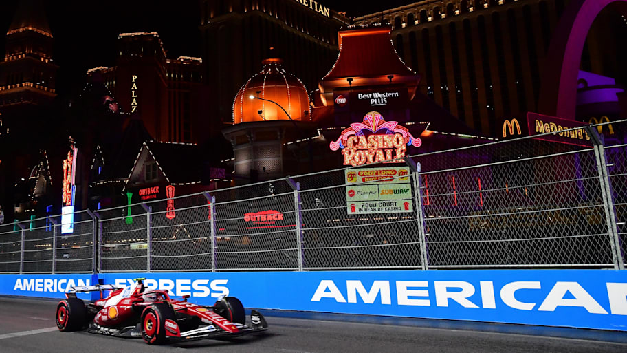  Ferrari driver Lewis Hamilton during practice for the Las Vegas Grand Prix