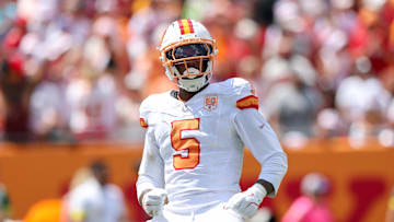 Sep 21, 2025; Tampa, FL; Tampa Bay Buccaneers linebacker Haason Reddick against the New York Jets  at Raymond James Stadium