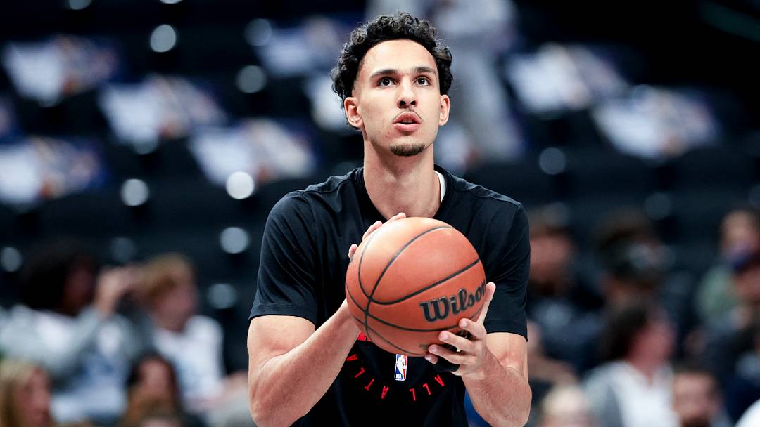 Apr 2, 2025; Dallas, Texas, USA; Atlanta Hawks forward Zaccharie Risacher (10) warms up before the game against the Dallas Mavericks at American Airlines Center. Mandatory Credit: Kevin Jairaj-Imagn Images