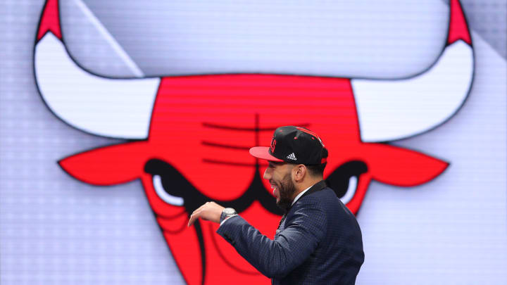 Jun 23, 2016; New York, NY, USA; Denzel Valentine (Michigan State) walks to the stage after being selected as the number fourteen overall pick to the Chicago Bulls in the first round of the 2016 NBA Draft at Barclays Center. Mandatory Credit: Brad Penner-USA TODAY Sports