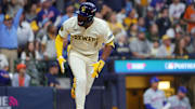 Jackson Chourio bateó mucho en la finalizada Serie Divisional contra los Mets de Carlos Mendoza