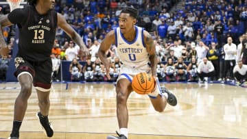Mar 15, 2024; Nashville, TN, USA;  Kentucky Wildcats guard Rob Dillingham (0) t