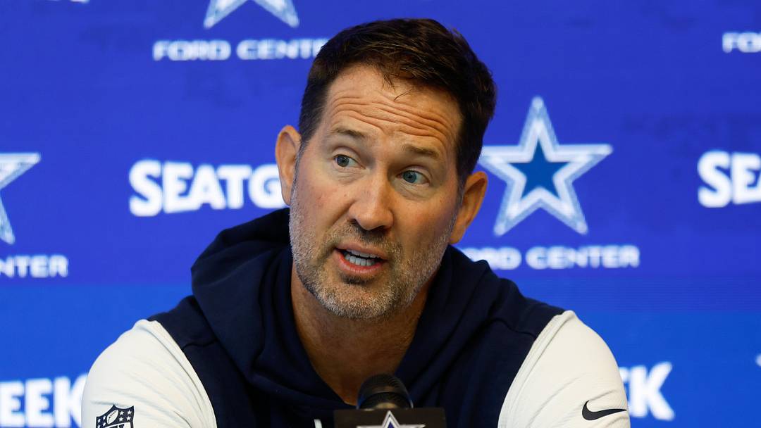Dallas Cowboys head coach Brian Schottenheimer addresses the media before practice. Dallas Cowboys head coach Brian Schottenheimer addresses the media before practice.