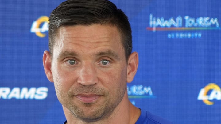 Los Angeles Rams defensive coordinator Chris Shula. Mandatory Credit: Kirby Lee-Imagn Images