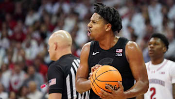 Jan 26, 2024; Madison, Wisconsin, USA; Michigan State Spartans guard A.J. Hoggard (11) reacts to a
