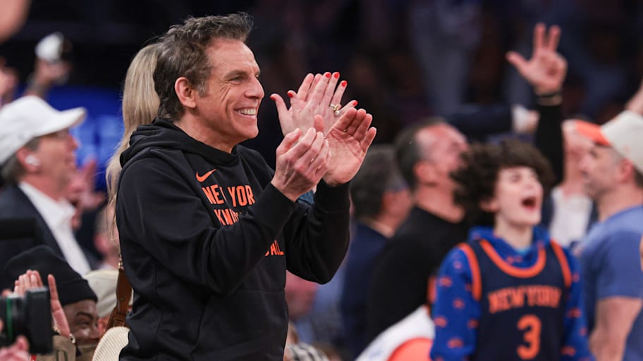 Actor Ben Stiller during the 2024 NBA playoffs on May 14, 2024. | Vincent Carchietta-Imagn Images