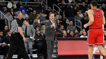 Feb 13, 2024; Providence, Rhode Island, USA; St. John's basketball head coach Rick Pitino  works from