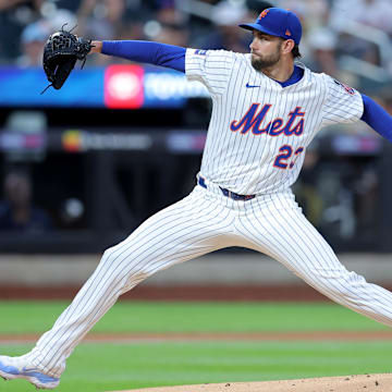 David Peterson, named an All-Star for the first time, throws a pitch against the Brewers.
