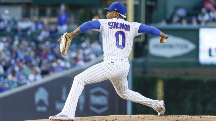 Chicago Cubs starting pitcher Marcus Stroman (0)