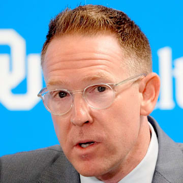 Thunder general manager Sam Presti speaks during an introductory press conference for the 2024 Thunder draft picks at Oklahoma Contemporary Arts Center in Oklahoma City, Saturday, June, 29, 2024.