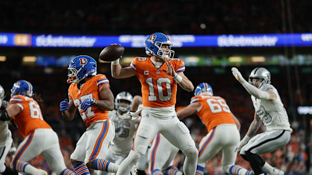 Bo Nix Denver Broncos Las Vegas Raiders Oregon Ducks Quarterback Super Bowl NFL Draft Sean Payton Thursday Night Football