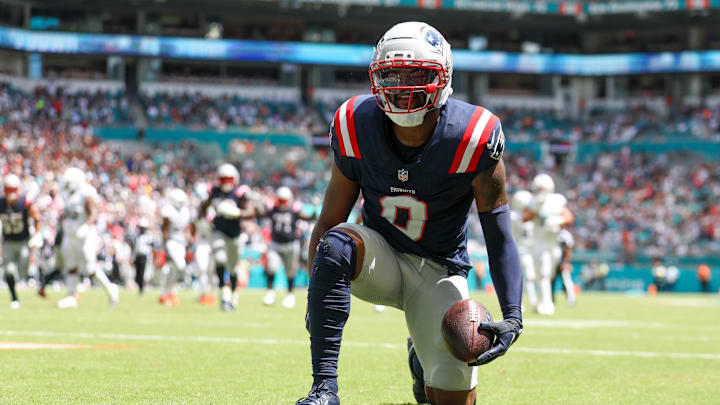 New England Patriots wide receiver Kayshon Boutte. New England Patriots wide receiver Kayshon Boutte.