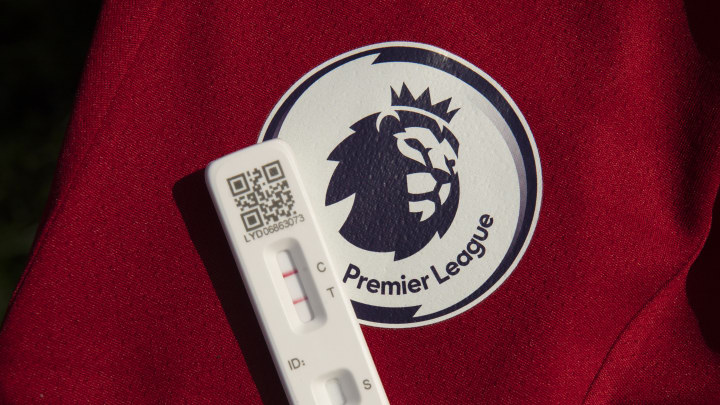 A Positive Covid-19 Test with the Premier League Logo A Positive Covid-19 Test with the Premier League Logo