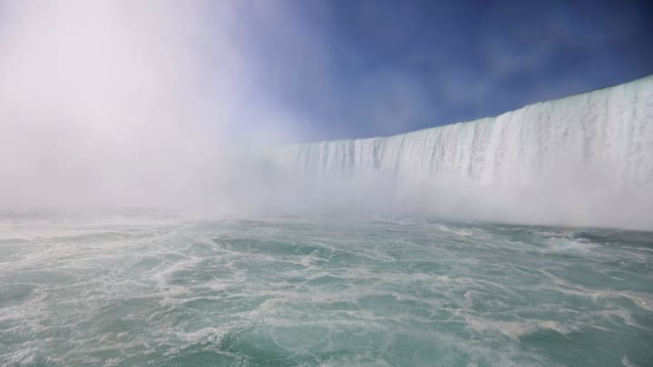 The Maid of the Mist Boat Tour takes tourists close to the Horseshoe Falls in Niagara Falls on June 29, 2021.

Horseshoe Falls Niagara Falls