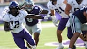 TCU running back Kevorian Barnes found success behind the offensive line against Kansas State. 