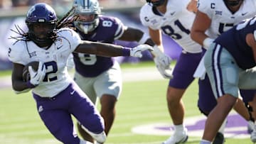 TCU running back Kevorian Barnes found success behind the offensive line against Kansas State. 