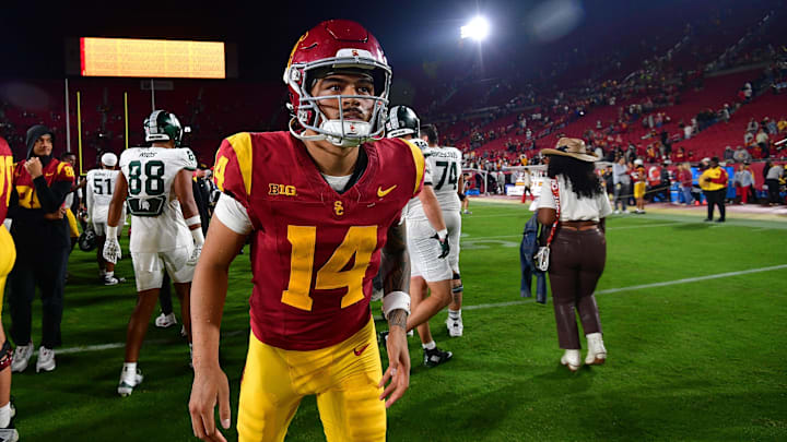 Southern California Trojans quarterback Jayden Maiava has led his team to a 4-1 start. Southern California Trojans quarterback Jayden Maiava has led his team to a 4-1 start.