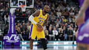 Feb 12, 2025; Salt Lake City, Utah, USA; Los Angeles Lakers forward LeBron James (23) controls the ball during the first quarter against the Utah Jazz at Delta Center. Mandatory Credit: Chris Nicoll-Imagn Images