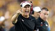 Oct 25, 2025; Tempe, Arizona, USA; Houston Cougars head coach Willie Fritz reacts against the Arizona State Sun Devils at Mountain America Stadium. Mandatory Credit: Mark J. Rebilas-Imagn Images