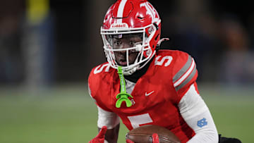 Baylor's Jamyan Theodore (5) runs the ball in for a touchdown during the TSSAA Division II-AAA high school football championship game against McCallie on Thursday, Dec. 5, 2024, in Chattanooga, Tenn.