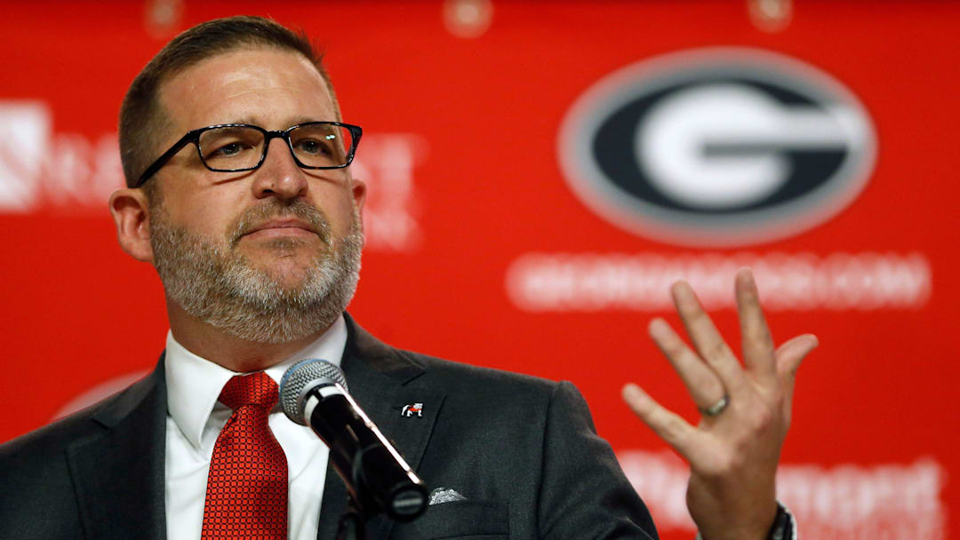 Georgia director of athletics Josh Brooks speaks with the media before introducing Mike White as new men's basketball coach at the University of Georgia in Athens, Ga., on Tuesday, March 15, 2022.

Syndication Online Athens

Syndication Online Athens