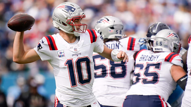 New England Patriots quarterback Drake Maye