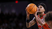 Mar 5, 2025; Cincinnati, Ohio, USA; Cincinnati Bearcats forward Dillon Mitchell (23) shoots a free throw against the Kansas State Wildcats in the first half at Fifth Third Arena. Mandatory Credit: Katie Stratman-Imagn Images