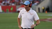 Houston Cougars head coach Willie Fritz coaches against the Texas Tech Raiders in the first half at TDECU Stadium. 