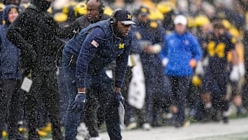 Michigan head coach Sherrone Moore watches a play against Ohio State during the second half at Michigan Stadium in Ann Arbor on Saturday, Nov. 29, 2025.
