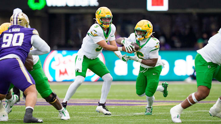 First-round playoff opponent James Madison is No. 2 in the country against the run, and potential quarterfinal opponent Texas Tech is first, although neither team has faced a running attack like Oregon's.