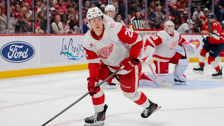 Michael Brandsegg-Nygard of the Detroit Red Wings Michael Brandsegg-Nygard of the Detroit Red Wings