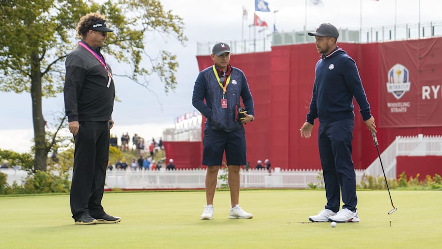 Stefan Schauffele (left) dished on several topics regarding his son Xander (right) in an interview with the Sunday Times.  | Kyle Terada-Imagn Images