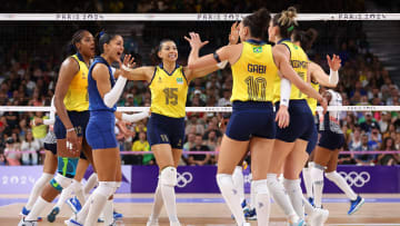 The Libero on Brazil’s team wears blue.