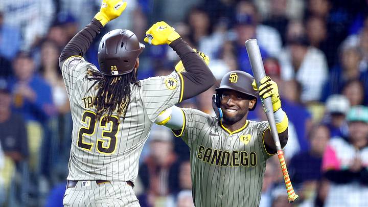 San Diego Padres outfielders Fernando Tatis Jr., Jurickson Profar