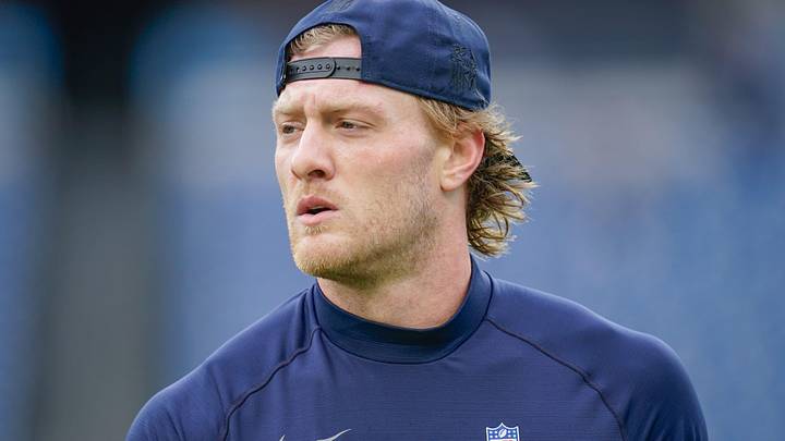 Tennessee Titans quarterback Will Levis (8) warms up before the Titans play the Bengals at Nissan Stadium in Nashville, Tenn., Sunday, Dec. 15, 2024.