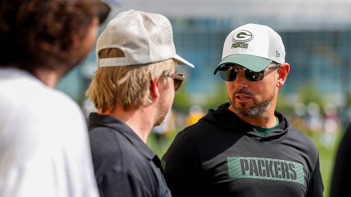 Green Bay Packers head coach Matt LaFleur talks with fans before practice on Tuesday, Aug. 13, 2024, at Ray Nitschke Field in Ashwaubenon, Wis.