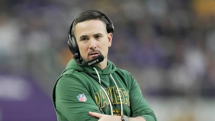 Green Bay Packers head coach Matt Lafleur is shown during the first quarter of their game against the Minnesota Vikings Sunday, January 4, 2026 at U.S. Bank Stadium in Minneapolis, Minnesota.