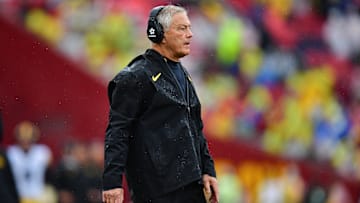 Nov 15, 2025; Los Angeles, California, USA; Iowa Hawkeyes head coach Kirk Ferentz watches game action against the Southern California Trojans during the first half at the Los Angeles Memorial Coliseum. Mandatory Credit: Gary A. Vasquez-Imagn Images