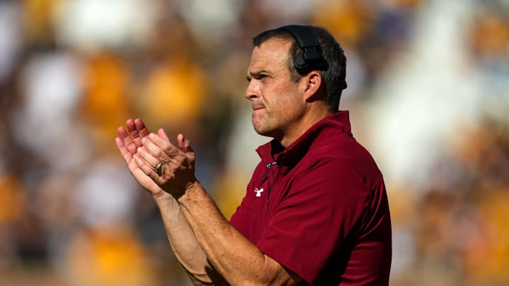 Oct 21, 2023; Columbia, Missouri, USA; South Carolina Gamecocks head coach Shane Beamer reacts during the first half against the Missouri Tigers at Faurot Field at Memorial Stadium. Mandatory Credit: Jay Biggerstaff-USA TODAY Sports