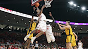 Nov 12, 2025; Houston, Texas, USA; Houston Cougars guard Ramon Walker Jr. (3) attempts to get control of the ball away from Oakland Golden Grizzlies guard Ziare Wells (2) during the first half at Fertitta Center. Mandatory Credit: Troy Taormina-Imagn Images