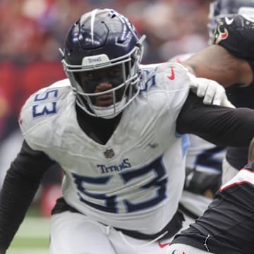 Houston Texans running back Woody Marks runs with the ball during the fourth quarter against the Tennessee Titans.