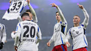Der HSV bejubelt das Siegtor gegen Köln