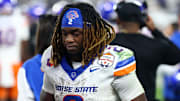 Boise State Broncos running back Ashton Jeanty (2) reacts after the game against the Penn State Nittany Lions in the Fiesta Bowl at State Farm Stadium. 