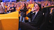 Indiana Fever Guard Caitlin Clark at the NBA playoffs between the Indiana Pacers and the Milwaukee Bucks.
