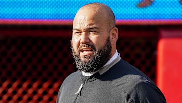 Donovan Raiola is in his fourth season as Nebraska's offensive line coach.