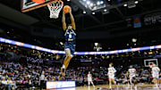 St. John Bosco's (Calif.) Brandon McCoy Jr. dunks the ball as the Braves take on the Central Bulldogs during the 39th Annual Bass Pro Shops Tournament of Champions at Great Southern Bank Arena on Thursday, Jan. 11, 2024.
