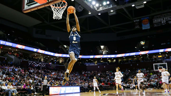St. John Bosco's (Calif.) Brandon McCoy Jr. dunks the ball as the Braves take on the Central Bulldogs during the 39th Annual Bass Pro Shops Tournament of Champions at Great Southern Bank Arena on Thursday, Jan. 11, 2024. St. John Bosco's (Calif.) Brandon McCoy Jr. dunks the ball as the Braves take on the Central Bulldogs during the 39th Annual Bass Pro Shops Tournament of Champions at Great Southern Bank Arena on Thursday, Jan. 11, 2024.